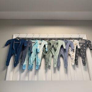 Lot of 9 - Kyte, Little Sleepies, & Carter’s Bamboo Footies - Newborn
